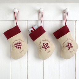 Personalised Embroidered Christmas Stocking Decoration - Baby's First Gift Xmas Tree Hanging Ornament Mini Holiday - thumbnail 2