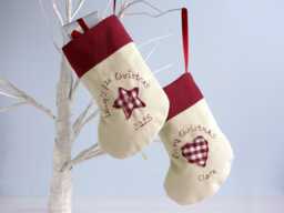 Personalised Embroidered Christmas Stocking Decoration - Baby's First Gift Xmas Tree Hanging Ornament Mini Holiday