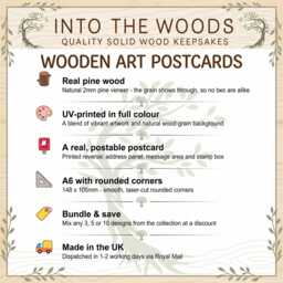 Great Grey Owl Art Print - Vintage Wall Pine Wooden Postcard - thumbnail 2