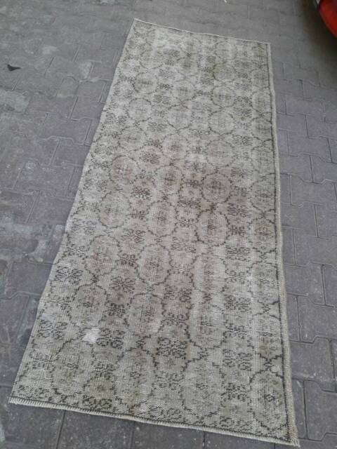 Vintage Turkish Faded Runner Rug 2.6x6.6Feet/80x200cm - image 1
