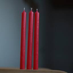 "Red & White Candle 9"" Height, 0.78" - thumbnail 2