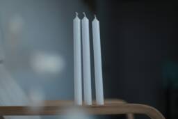 "Red & White Candle 9"" Height, 0.78" - thumbnail 1