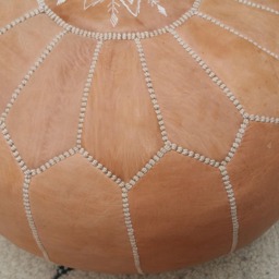 Leather Pouf, Sttuning Moroccan Pouf, Moroccan Ottoman Pouf Foostool Poufmoroccan Leatherpouf - thumbnail 2