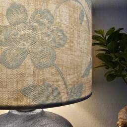 Floral Duck Egg Bird Lampshade, Table Floor Lamp/Ceiling Pendant Small Medium Large 15cm 20cm 25cm 30cm 35cm 40cm Fabric Drum Light Shade - thumbnail 4
