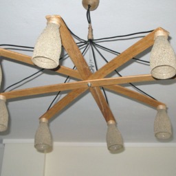 Unique Oversized Ceiling Pendant Wooden Light - Vintage Seaside Or Farmhouse One Of A Kind - thumbnail 2