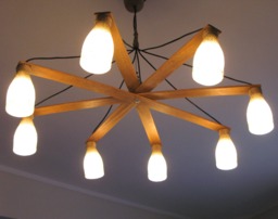Unique Oversized Ceiling Pendant Wooden Light - Vintage Seaside Or Farmhouse One Of A Kind - thumbnail 1