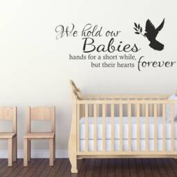 Hold Our Babies Forever Wall Art Sticker, Nursery Quote, PVC Decal, Modern - thumbnail 3