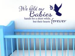 Hold Our Babies Forever Wall Art Sticker, Nursery Quote, PVC Decal, Modern - thumbnail 1