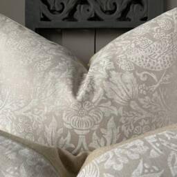 William Morris Fabric Cushion Cover Pure Strawberry Thief Pillow - thumbnail 2
