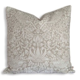 William Morris Fabric Cushion Cover Pure Strawberry Thief Pillow - thumbnail 3