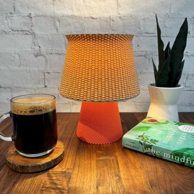 Weave Patterned Table Lamp - Various Colours Scandinavian & Mid-Century Design Eco-Friendly 3D-Printed Home Lighting - image 1