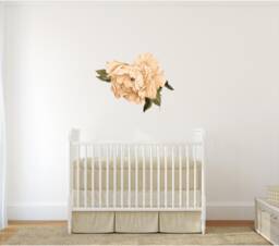 Orange Peony #26 Removable Fabric Wall Decal Individual Blooming Peonies Baby Girl Room Nursery Decor - Customize Your Own Sticker Set - thumbnail 1