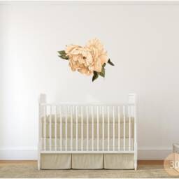 Orange Peony #26 Removable Fabric Wall Decal Individual Blooming Peonies Baby Girl Room Nursery Decor - Customize Your Own Sticker Set - thumbnail 2