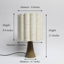 Floral Fabric Table Lamp Khaki Dots, Ceramic Base - thumbnail 2