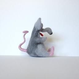 Needle Felted Animal , Felted Rat , Felted Miniature Mouse Sclupture - thumbnail 4