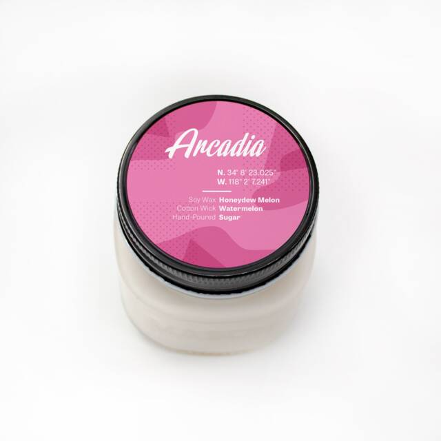 Arcadia Fruit Soy Wax Candle, Sugar Starburst Scent, Small Batch, Mason Jar Eco-Friendly - image 1