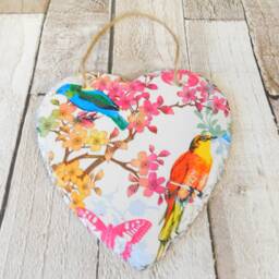 Tropical Birds Slate Heart Plaque Decoupage Wall Decor - 15cm - thumbnail 2