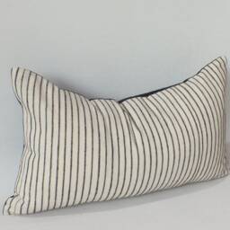 Cream & Black Striped Sofa Couch Pillow Hand Woven Fabric Sofa Cushion Decorative Throw Pillows - thumbnail 4