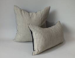 Cream & Black Striped Sofa Couch Pillow Hand Woven Fabric Sofa Cushion Decorative Throw Pillows - thumbnail 1
