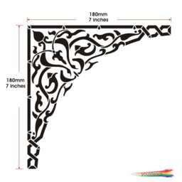 Moroccan Corner Stencil, For Walls, Art & Furniture. St81 - thumbnail 2