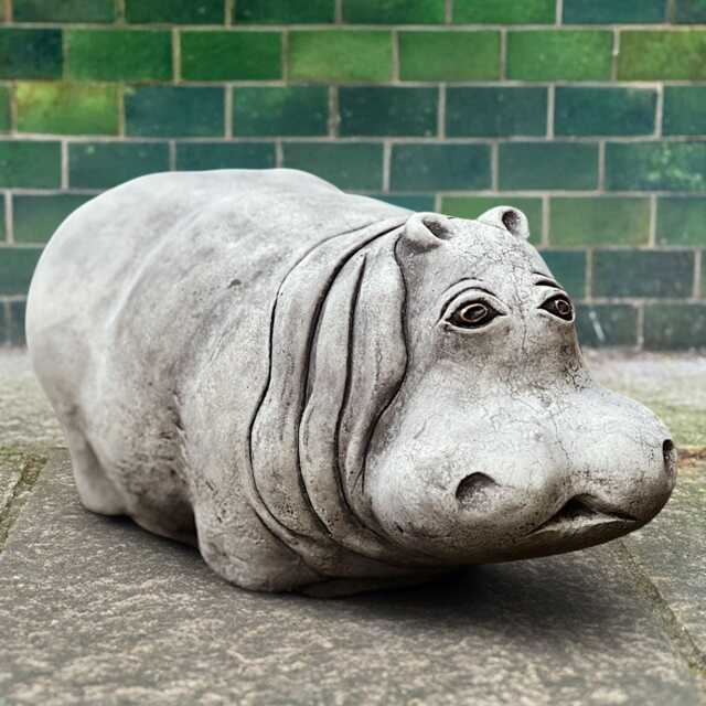 Concrete Hippo Statue Stone Animal Sculpture Cement Hippopotamus Figurine Hippo Lover Gift Garden & Home Ornament Handmade Decor - image 1