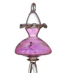 Handmade Purple Blown Glass Christmas Ornament, 14K Gold Accent - thumbnail 3
