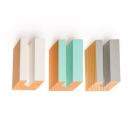 Modern Douglas Fir Business Card Holder, Colorful Geometric Office Decor - thumbnail 3