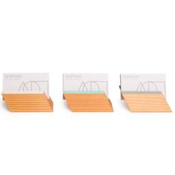 Modern Douglas Fir Business Card Holder, Colorful Geometric Office Decor - thumbnail 2