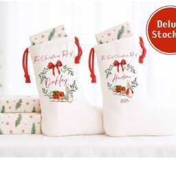 Personalised First Christmas Stockings &sacks Peter Rabbit Gift & Sacks For Kids Family Custom Name Gifts - thumbnail 4