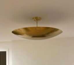 Handmade Brass Dome Flush Mount Ceiling Light Modern Minimalist Fixture - thumbnail 1