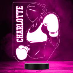 Boxing Girl in Gloves Boxer Sports Fan Personalised Colour Changing Night Light