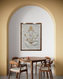Handmade Lord Ganesha Wall Art - Fiberglass Resin Relief Mural