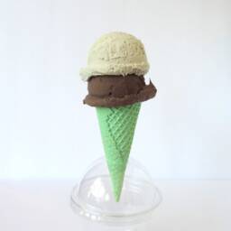 Fake Ice Cream Double Scoop Chocolate, Vanilla, Sugar Waffle Cone - thumbnail 2