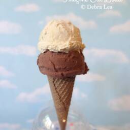 Fake Ice Cream Double Scoop Chocolate, Vanilla, Sugar Waffle Cone - thumbnail 3