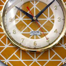 Yellow Wall Clock - New 25cm Modern Handmade Wooden Formica Style Mid Century Vintage French Gift Off The Clocks - thumbnail 3