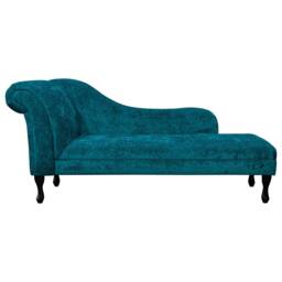 Handmade Extra Large Teal Chenille Chaise Longue Classic Style Day Bed, British Made - thumbnail 2