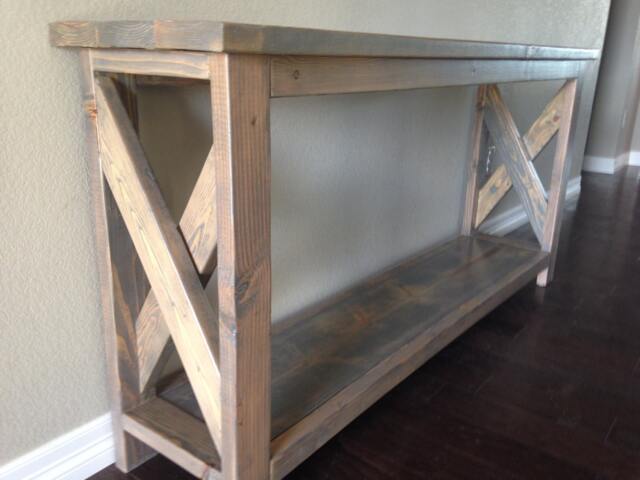 Custom Entry Way Hallway Sofa Table, Solid Wood, Pine, Chevron, Furniture, Interior Design, Decor, Home, Rustic Chic, Handmade
