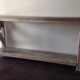 Custom Entry Way Hallway Sofa Table, Solid Wood, Pine, Chevron, Furniture, Interior Design, Decor, Home, Rustic Chic, Handmade - thumbnail 2