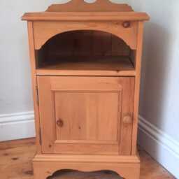Vintage Country Style Solid Pine Bedside Cabinet Table - thumbnail 3