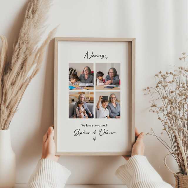 Nanny Personalised Photo Frame Mothers Day Gift, Grandma Picture Print, Mum Gift For Gran, Nan Birthday - image 1