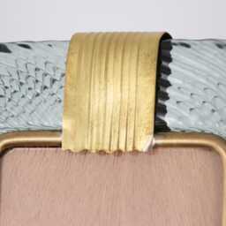 Twisted Glass Photo Frame Green Gold Murano Brass Details, Handmade in Venice, Italy - thumbnail 4
