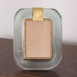 Twisted Glass Photo Frame Green Gold Murano Brass Details, Handmade in Venice, Italy - thumbnail 2