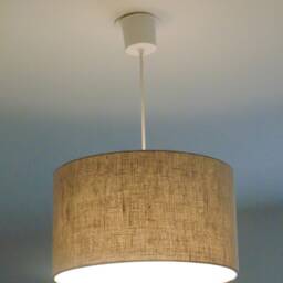 Linen Lampshade Or Pendant Light, White Transparent Interior, Ceiling Chandelier, Christmas/Birthday Gift Idea, Zen Home Decor - thumbnail 2