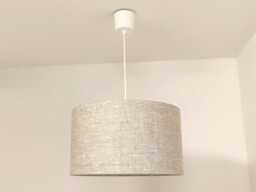 Linen Lampshade Or Pendant Light, White Transparent Interior, Ceiling Chandelier, Christmas/Birthday Gift Idea, Zen Home Decor