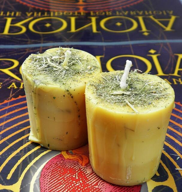 Clear Vision Ritual Candles - Two - 2 Yellow Votives Soy Blend For Clarity, Decision Making, Study - image 1