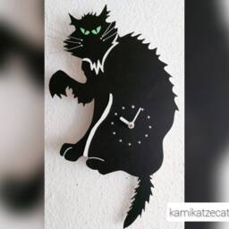 Spooky Pendulum Clock, Cat Tail Wagging Back & Forth, Gift For Lovers, Halloween - thumbnail 4