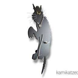 Spooky Pendulum Clock, Cat Tail Wagging Back & Forth, Gift For Lovers, Halloween - thumbnail 3