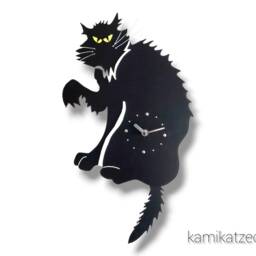 Spooky Pendulum Clock, Cat Tail Wagging Back & Forth, Gift For Lovers, Halloween - thumbnail 2