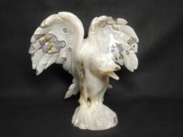 Handcarved Agate Flying Eagle Statue, Natural Gemstone Bird Figurine, Office Bookshelf Display Retirement Gift - thumbnail 1
