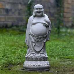 Happy Buddha Sculpture Outdoor Smiling Decoration Japanese Budbhist Ornament Traditional Yard Art Zen Garden Figurine Lawn Decor Gift - thumbnail 3